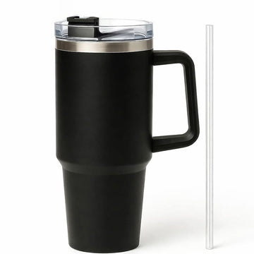 1200ml Insulated Stainless Steel Tumbler with Straw & Lid